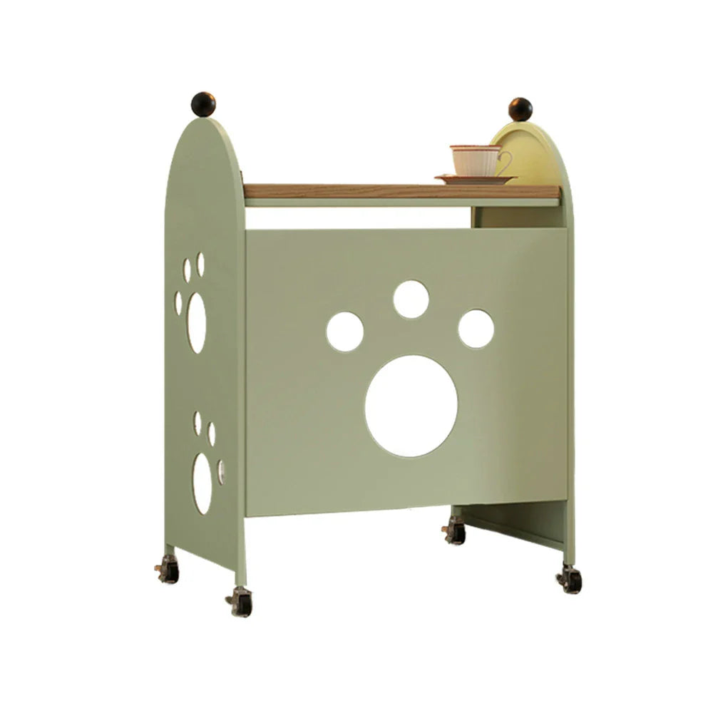 LIVARA Storage Space-Saving Rack Vacuum Solid Partition Base, - Robot Top, with - Lockable Wood Casters Design, Compatible Durable Green