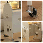 LIVARA Storage - Space-Saving - Partition Casters Durable Top, Lockable Wood Solid Robot Design, Compatible Base, Vacuum with Rack White