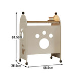 LIVARA Storage - Space-Saving - Partition Casters Durable Top, Lockable Wood Solid Robot Design, Compatible Base, Vacuum with Rack White