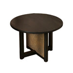 LIVARA Coffee - Rattan Legs with Corners, Table Reinforced Rounded Wood Handwoven Panels, Solid Frame, Storage, Black