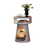LIVARA 3-Tier Raised Table, Base Storage, Iron Side Frame, Anti-Noise Glass Heavy-Duty Compact - Edges, White