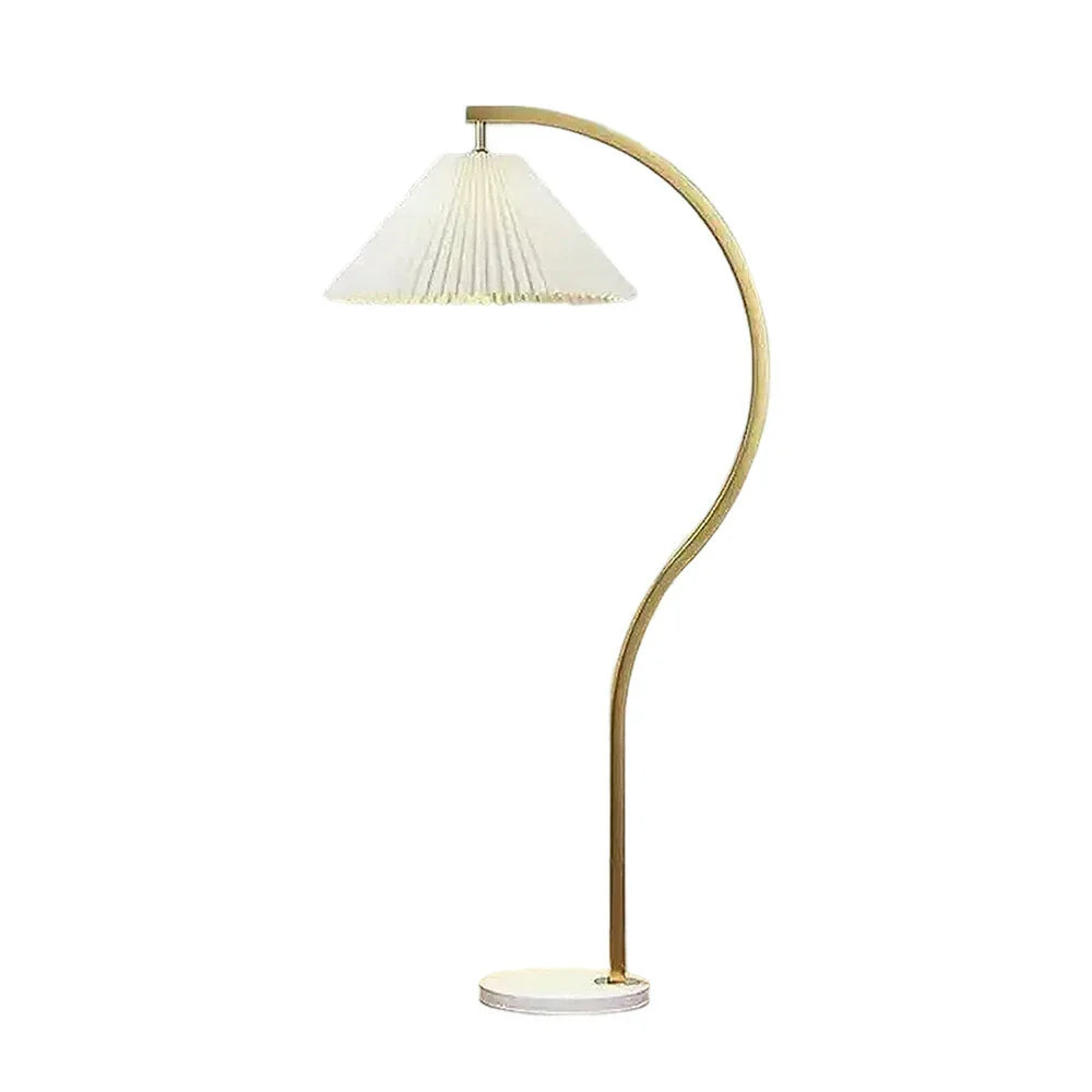 LIVARA Floor Lamp - Three-Mode Lighting, Stable Design, Fabric Shade, Iron Body with Marble Base - Wood