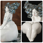 LIVARA Sculptural Ceramic Vase - Hand-Painted Artistic Figure Design Modern Abstract Decor Accent