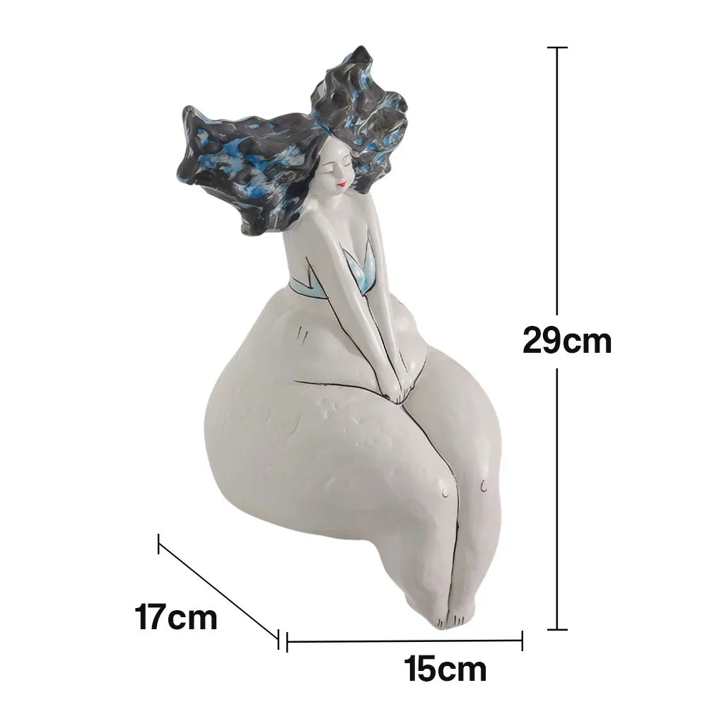 LIVARA Sculptural Ceramic Vase - Hand-Painted Artistic Figure Design Modern Abstract Decor Accent
