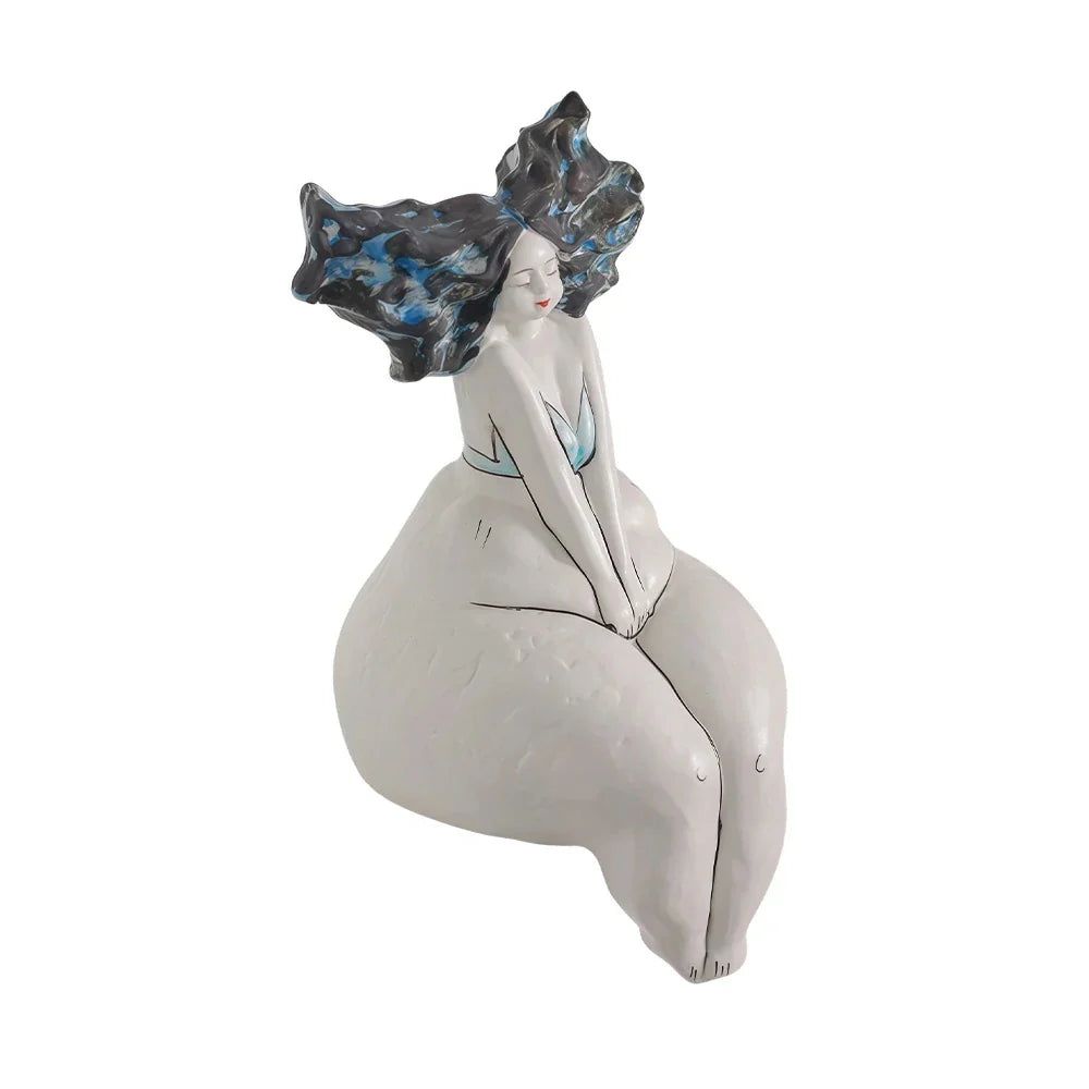 LIVARA Sculptural Ceramic Vase - Hand-Painted Artistic Figure Design Modern Abstract Decor Accent