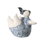 LIVARA Sculptural Ceramic Figurine - Expressive Dancing Form Hand-Painted Line Art Finish Artistic Statement Decor for Modern Interiors - Blue