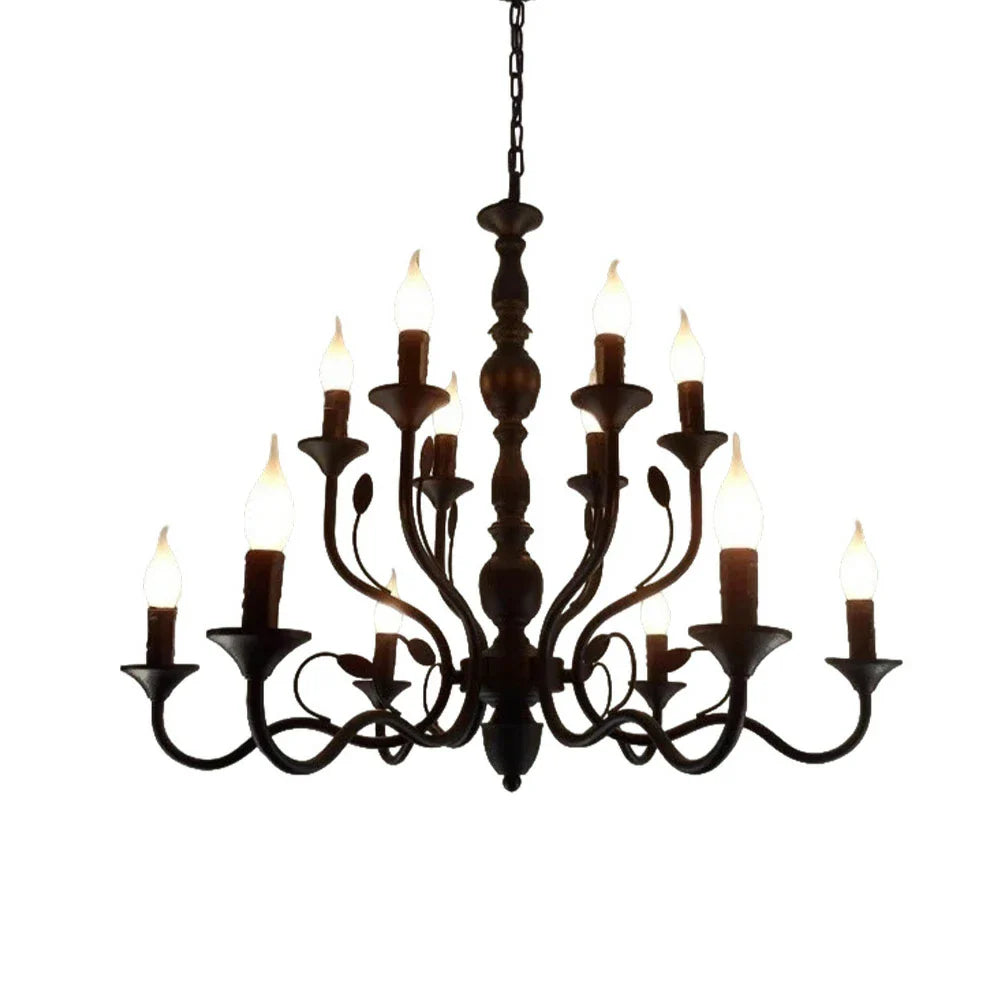 LIVARA 76/96cm Pendant Light Heavy-Duty Metal Frame Adjustable Chain Iron Ceiling Plate - Energy Efficient & Long-Lasting - Black