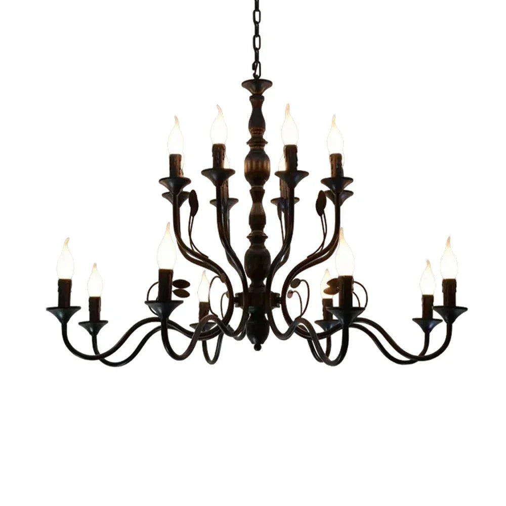 LIVARA 76/96cm Pendant Light Heavy-Duty Metal Frame Adjustable Chain Iron Ceiling Plate - Energy Efficient & Long-Lasting - Black