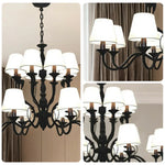 LIVARA 80/100cm Pendant Light Heavy-Duty Metal Frame Adjustable Chain Iron Ceiling Plate - Stylish Design with Corrosion Resistance - Black