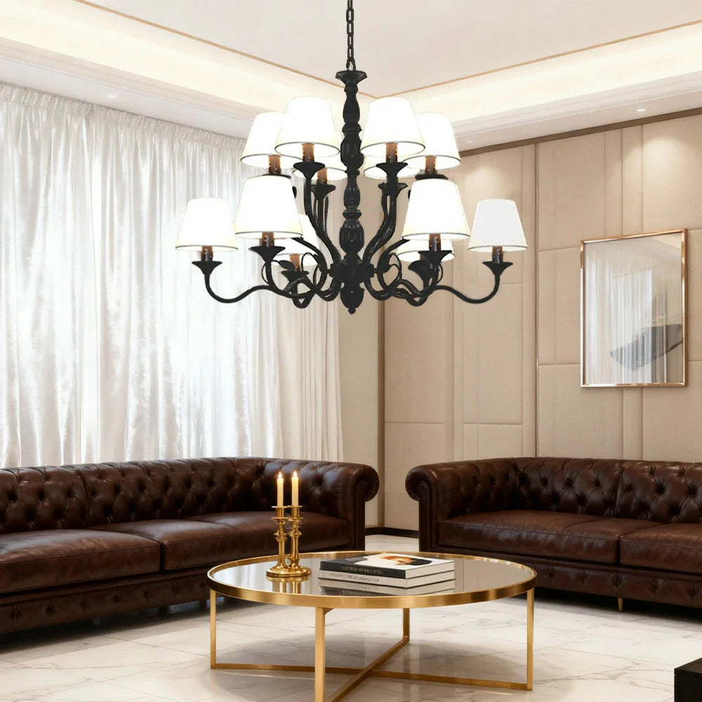 LIVARA 80/100cm Pendant Light Heavy-Duty Metal Frame Adjustable Chain Iron Ceiling Plate - Stylish Design with Corrosion Resistance - Black