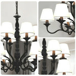 LIVARA 80/100cm Pendant Light Heavy-Duty Metal Frame Adjustable Chain Iron Ceiling Plate - Stylish Design with Corrosion Resistance - Black