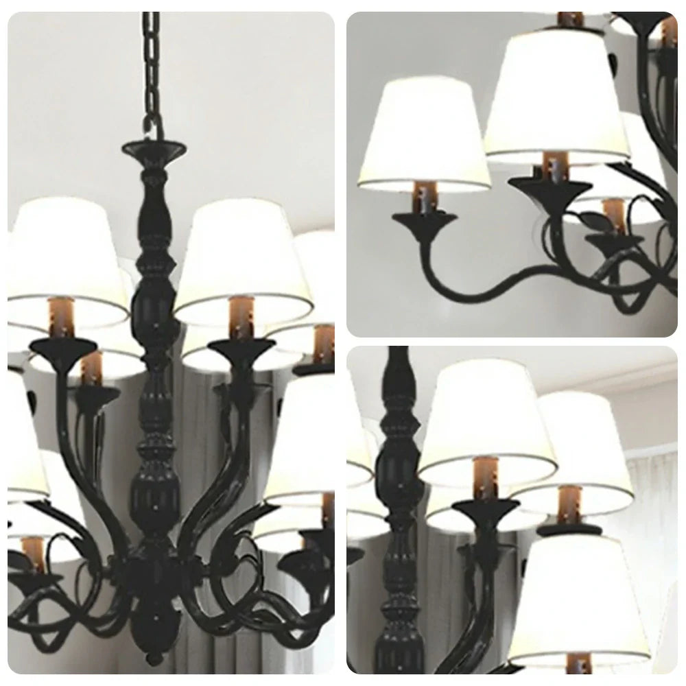 LIVARA 80/100cm Pendant Light Heavy-Duty Metal Frame Adjustable Chain Iron Ceiling Plate - Stylish Design with Corrosion Resistance - Black