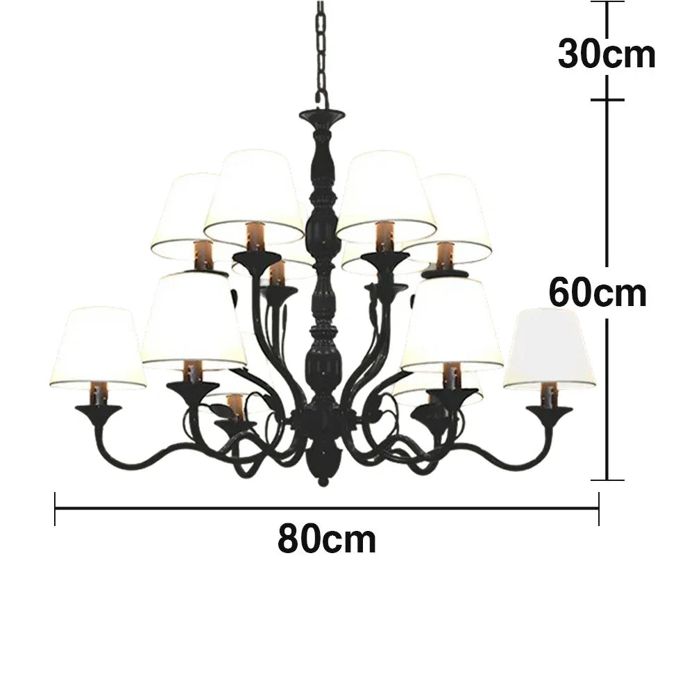 LIVARA 80/100cm Pendant Light Heavy-Duty Metal Frame Adjustable Chain Iron Ceiling Plate - Stylish Design with Corrosion Resistance - Black