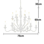 LIVARA 76/96cm Pendant Light Heavy-Duty Metal Frame Adjustable Chain Iron Ceiling Plate - Energy Efficient & Long-Lasting - White