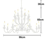 LIVARA 76/96cm Pendant Light Heavy-Duty Metal Frame Adjustable Chain Iron Ceiling Plate - Energy Efficient & Long-Lasting - White