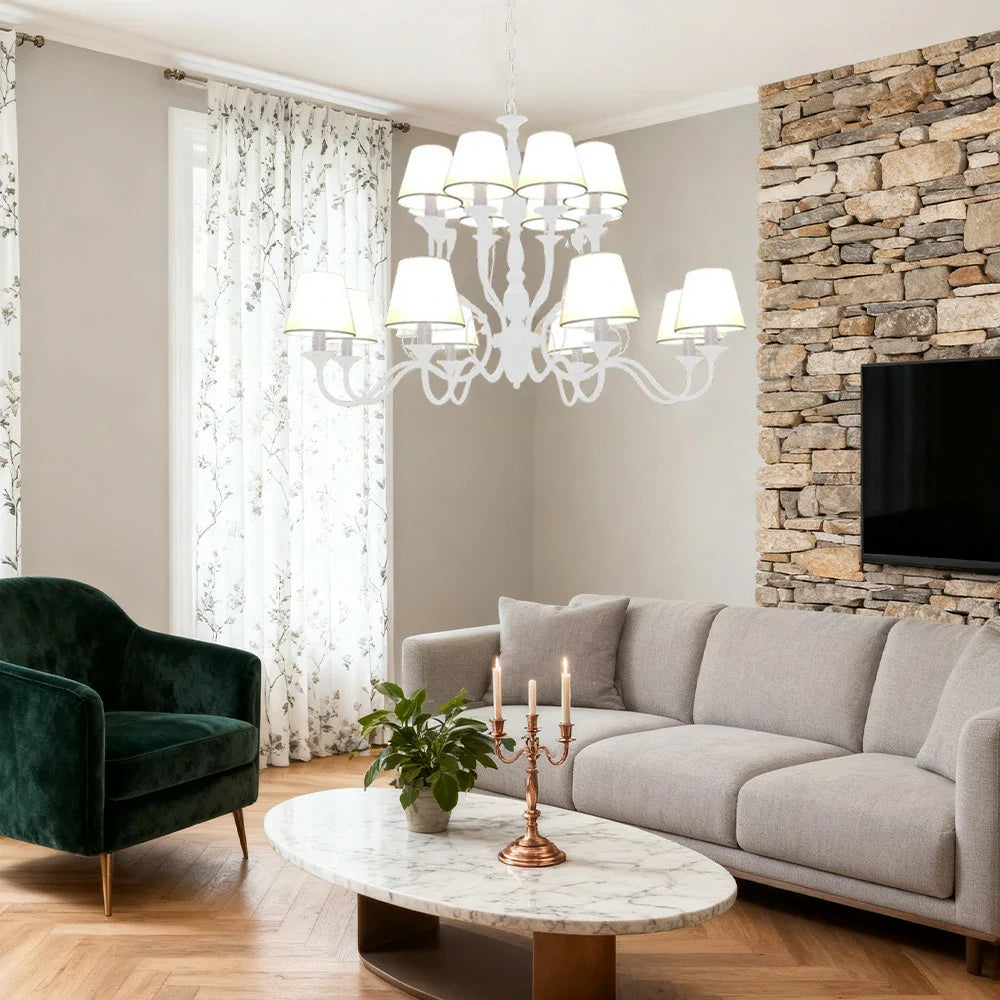 LIVARA 80/100cm Pendant Light Heavy-Duty Metal Frame Adjustable Chain Iron Ceiling Plate - Stylish Design with Corrosion Resistance - White