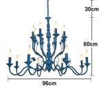 LIVARA 76/96cm Pendant Light Heavy-Duty Metal Frame Adjustable Chain Iron Ceiling Plate - Energy Efficient & Long-Lasting - Blue