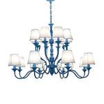 LIVARA 80/100cm Pendant Light Heavy-Duty Metal Frame Adjustable Chain Iron Ceiling Plate - Stylish Design with Corrosion Resistance - Blue