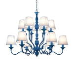 LIVARA 80/100cm Pendant Light Heavy-Duty Metal Frame Adjustable Chain Iron Ceiling Plate - Stylish Design with Corrosion Resistance - Blue
