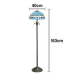 LIVARA Crystal Copper Shade Floor Lamp, Adjustable Height, Dual Soft Blue Glow, Heat-resistant Glass, E27 Socket