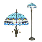 LIVARA Crystal Copper Shade Floor Lamp, Adjustable Height, Dual Soft Blue Glow, Heat-resistant Glass, E27 Socket
