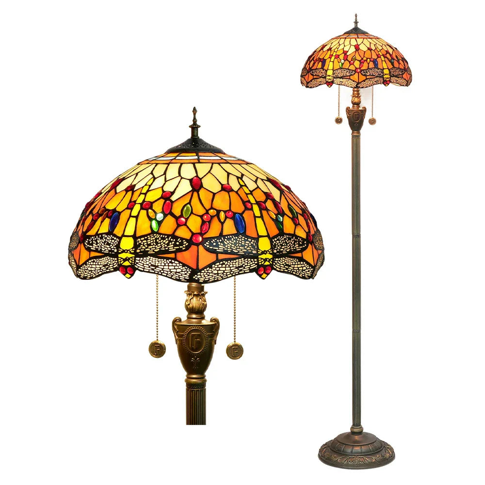 LIVARA Crystal High-Temperature Floor - Height Shade, Orange Pendant, - E27 Switch, for Glow Zipper Copper Lamp Socket, Glass Soft Dual Adjustable