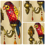 LIVARA Crystal High-Temperature Alloy Frame - Design, Pendant, Iron Parrot Glass Crystal Wall Red Shape Premium - Shade, Light and