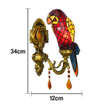 LIVARA Crystal High-Temperature Alloy Frame - Design, Pendant, Iron Parrot Glass Crystal Wall Red Shape Premium - Shade, Light and