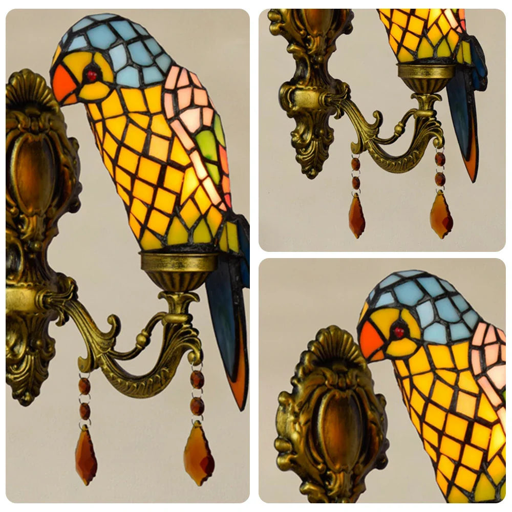 LIVARA Crystal Shape High-Temperature Pendant, Premium Crystal Iron Glass Wall Light - Design, - Frame Shade, Alloy and Parrot Yellow