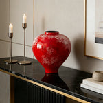 LIVARA Ceramic Vase Decor Display Artistic Design Matte Ceramic Peach & Plum Vase Handcrafted