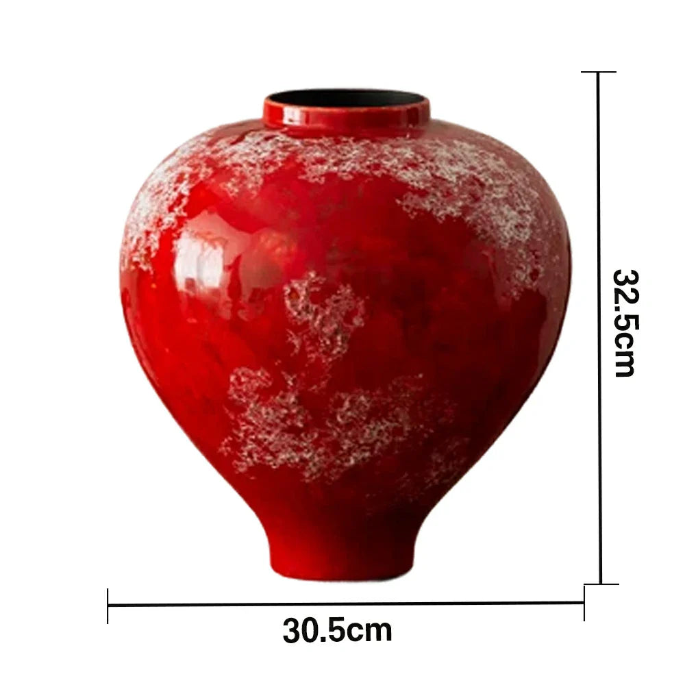 LIVARA Ceramic Vase Decor Display Artistic Design Matte Ceramic Peach & Plum Vase Handcrafted