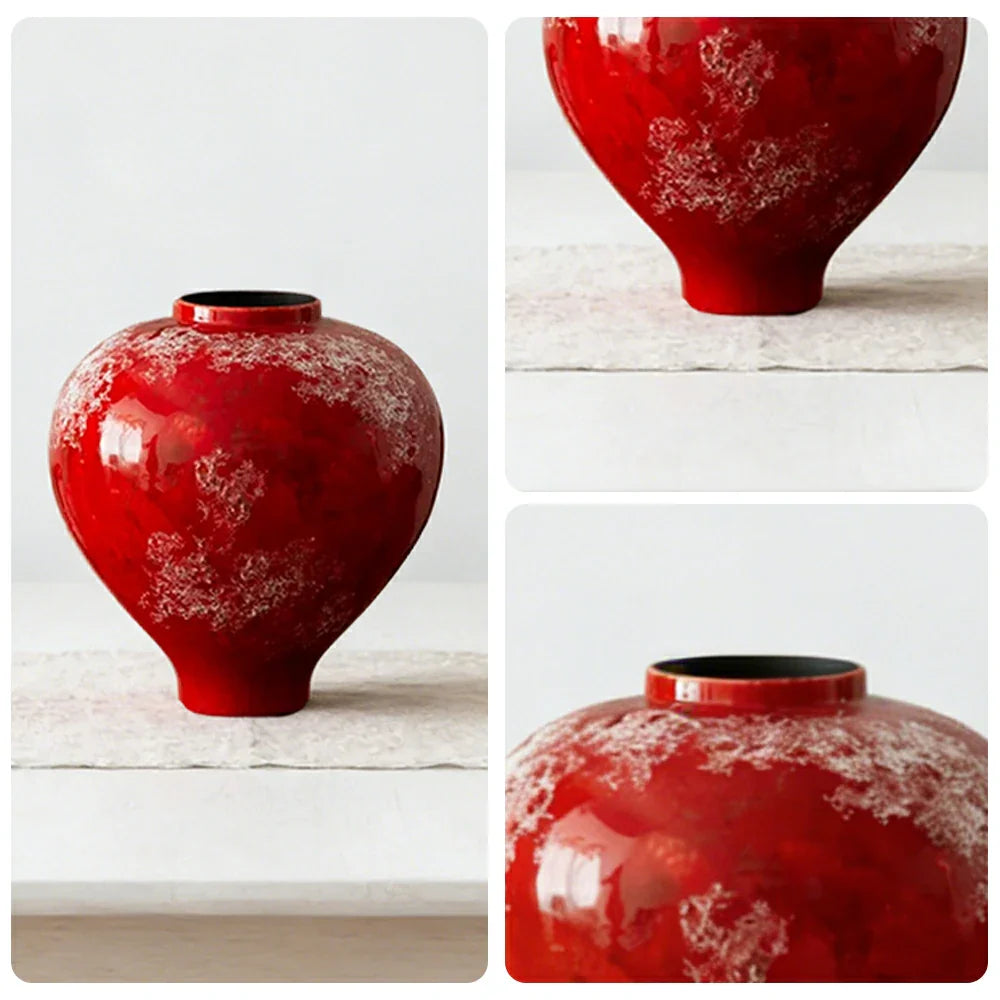 LIVARA Ceramic Vase Decor Display Artistic Design Matte Ceramic Peach & Plum Vase Handcrafted