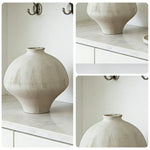 LIVARA Ceramic Vase Decor Display Artistic Design Matte Ceramic Sun Over Mountains Handcrafted