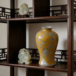 LIVARA Ceramic Vase Decor Display Artistic Design Matte Ceramic Royal Floral & Bird Handcrafted