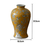 LIVARA Ceramic Vase Decor Display Artistic Design Matte Ceramic Royal Floral & Bird Handcrafted