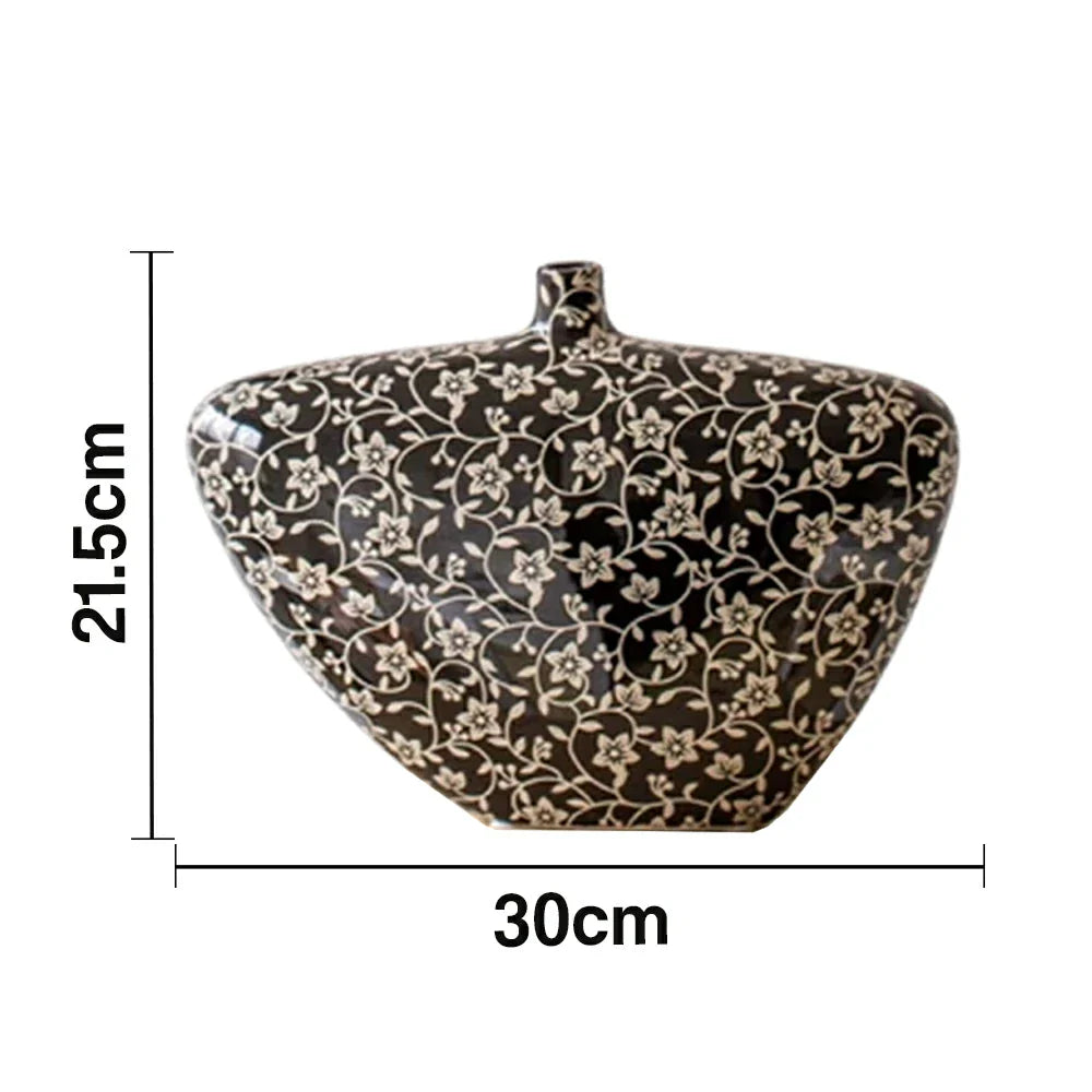 LIVARA Ceramic Vase Decor Display Artistic Design Matte Ceramic Stone Base Vase Handcrafted