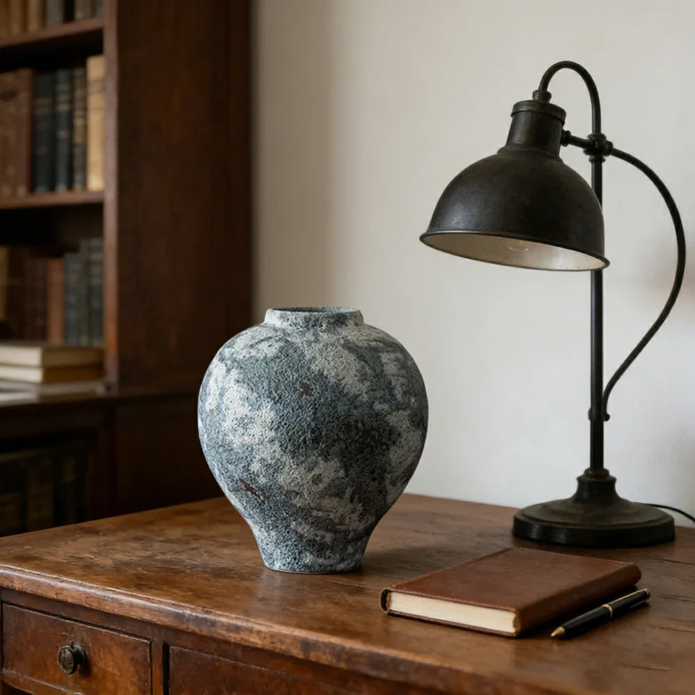 LIVARA Ceramic Vase Decor Display Artistic Design Matte Ceramic Moon-Shaped Handcrafted
