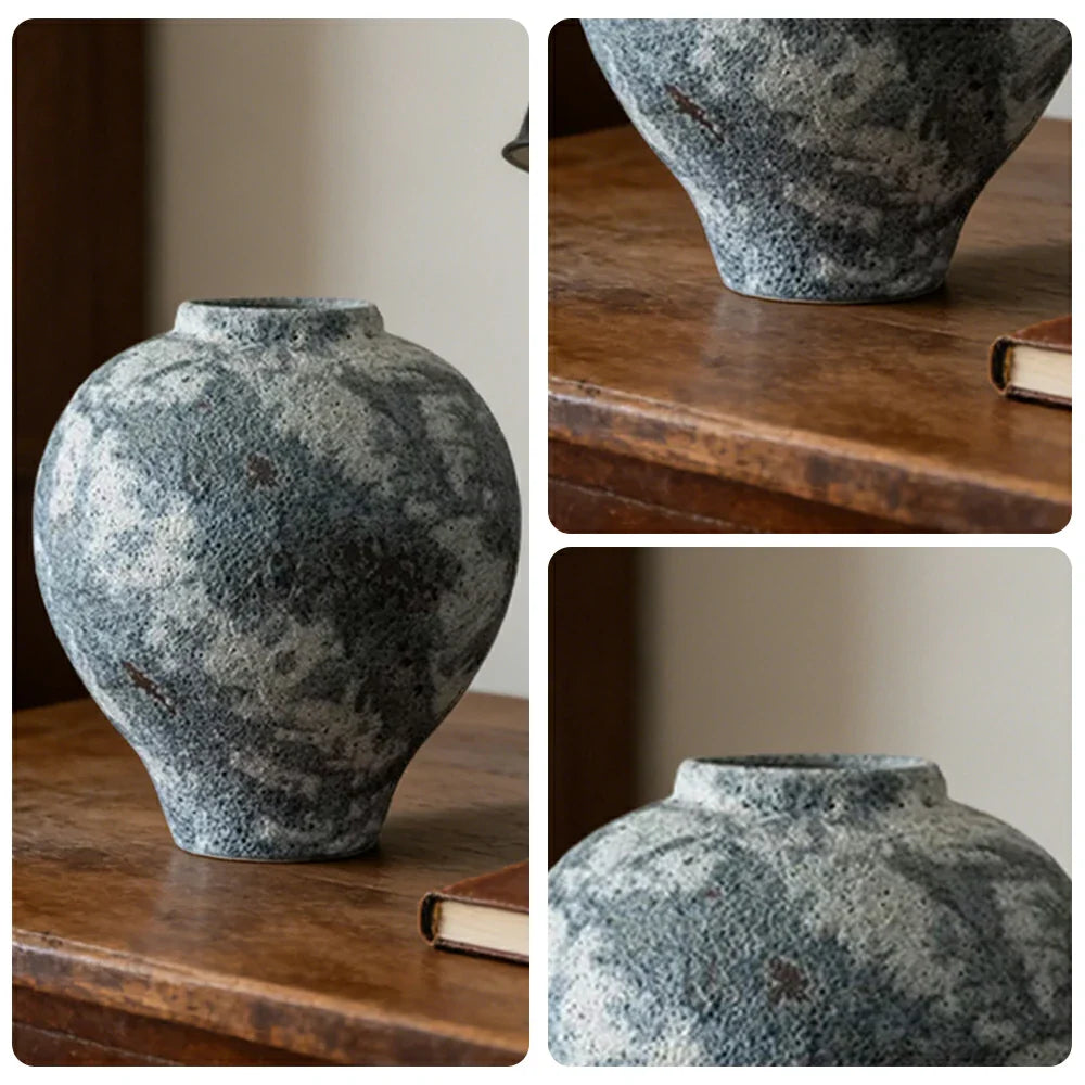 LIVARA Ceramic Vase Decor Display Artistic Design Matte Ceramic Moon-Shaped Handcrafted