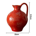 LIVARA Ceramic Vase Decor Display Artistic Design Matte Ceramic Red Gemstone Shape Handcrafted