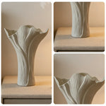 LIVARA Ceramic Vase Decor Display Artistic Design Matte Ceramic White Tree Grain Handcrafted