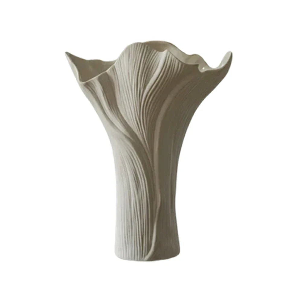 LIVARA Ceramic Vase Decor Display Artistic Design Matte Ceramic White Tree Grain Handcrafted