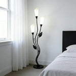 LIVARA Floor Lamp 7/12W Triple-Light Artistic Design with Stable Base, Soft Ambient Lighting, Acrylic Shade - Black