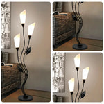 LIVARA Floor Lamp 7/12W Triple-Light Artistic Design with Stable Base, Soft Ambient Lighting, Acrylic Shade - Black