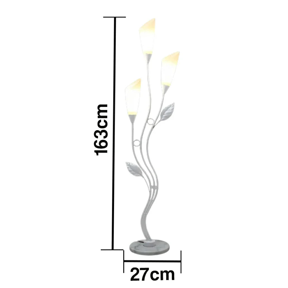 LIVARA Floor Lamp 7/12W Triple-Light Artistic Design with Stable Base, Soft Ambient Lighting, Acrylic Shade - White