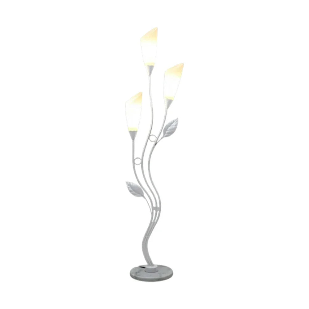 LIVARA Floor Lamp 7/12W Triple-Light Artistic Design with Stable Base, Soft Ambient Lighting, Acrylic Shade - White