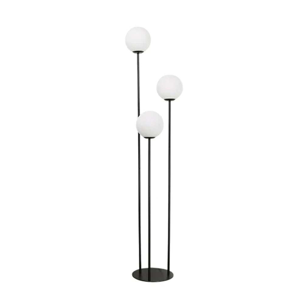 LIVARA Floor Lamp 9/12W Modern Luxury Design with Stable Base, Soft Ambient Lighting, Milk-White Glass Shade - Black