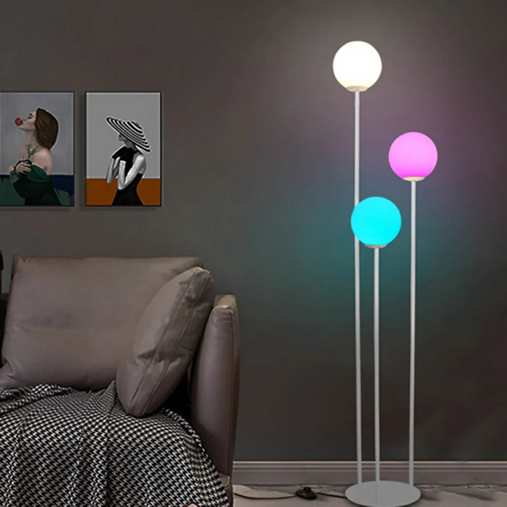 LIVARA Floor Lamp 9/12W Modern Luxury Design with Stable Base, Soft Ambient Lighting, Milk-White Glass Shade - White