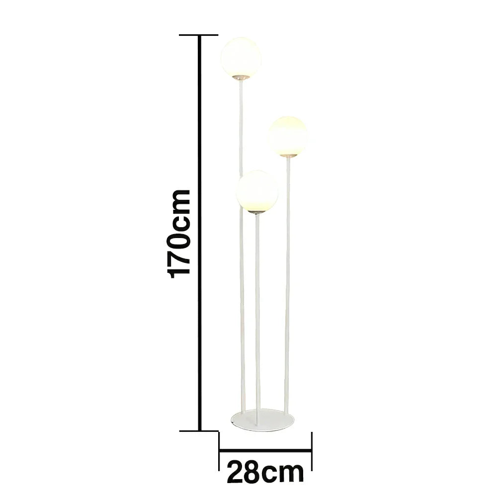 LIVARA Floor Lamp 9/12W Modern Luxury Design with Stable Base, Soft Ambient Lighting, Milk-White Glass Shade - White