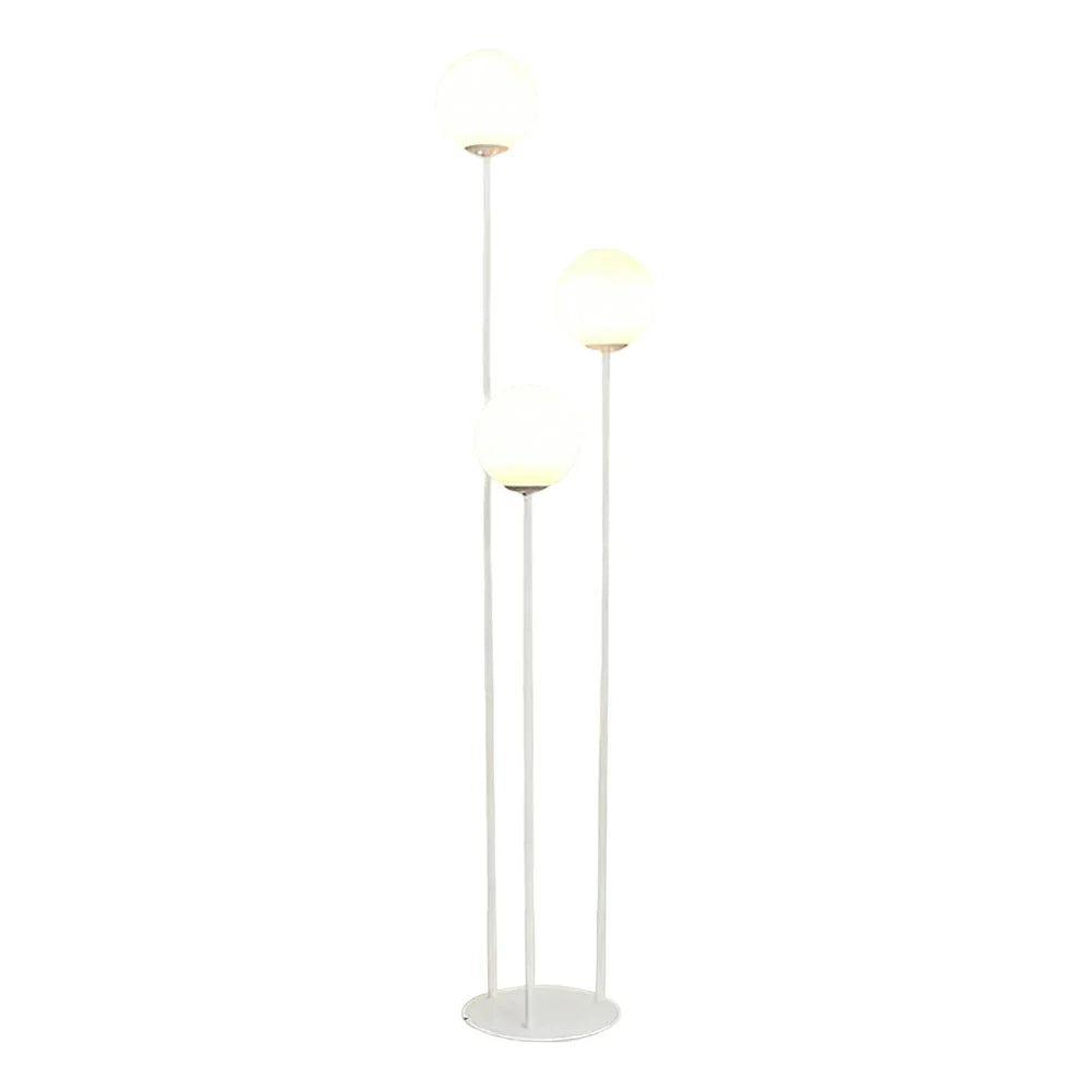 LIVARA Floor Lamp 9/12W Modern Luxury Design with Stable Base, Soft Ambient Lighting, Milk-White Glass Shade - White