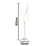 LIVARA Floor Lamp 9/12W Stable Marble Base with Triple-Flower Design, Soft Ambient Lighting, Glass Shade - White